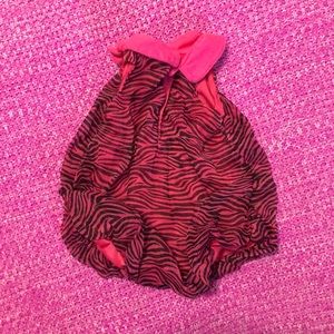 Baby essentials pink zebra stripes summer romper